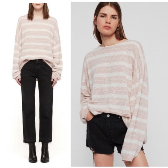 All Saints Sweaters - ALL SAINTS Cassia Stripe Boat Neck Sweater